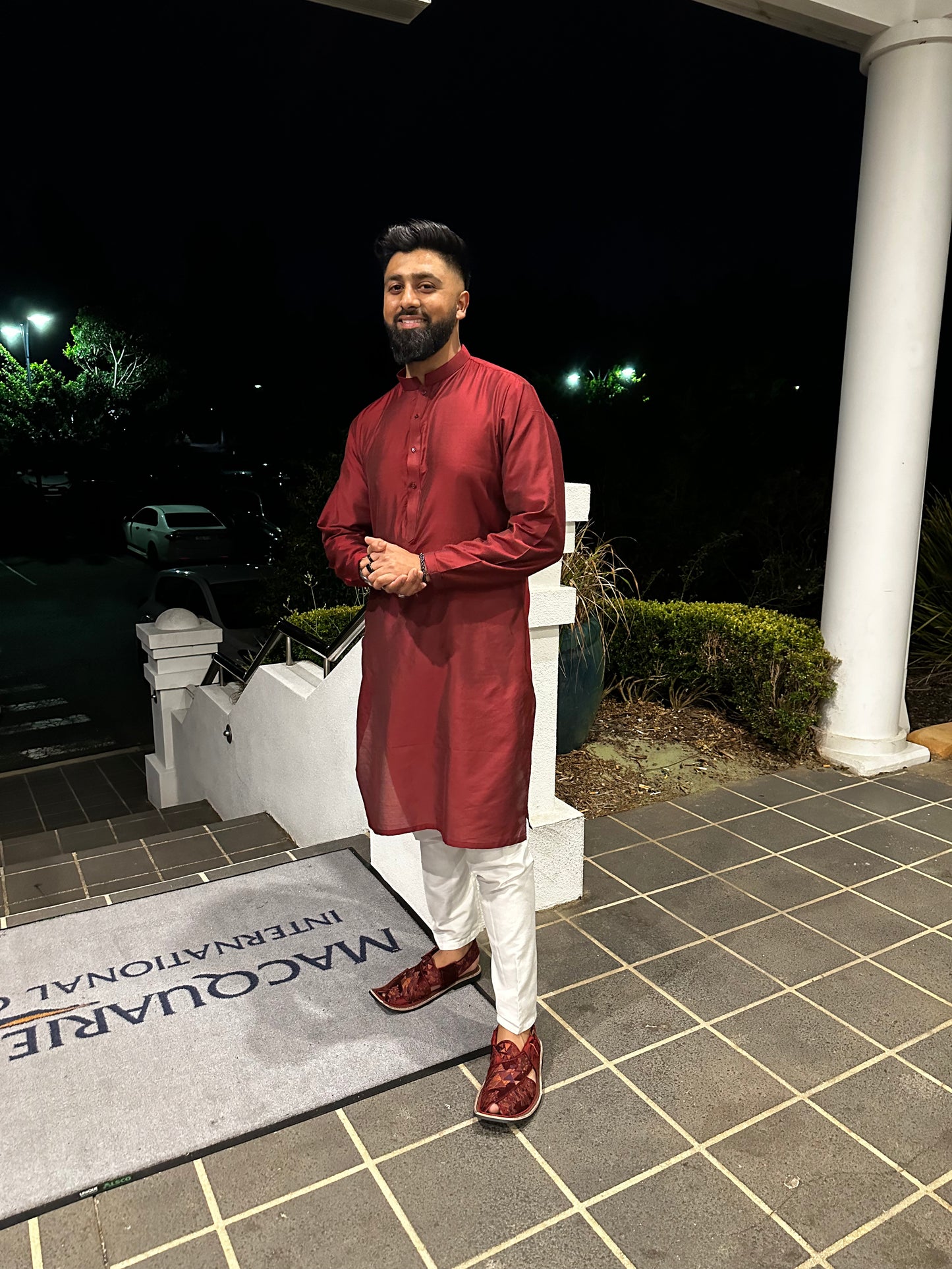 Mehndi Maroon Kurta