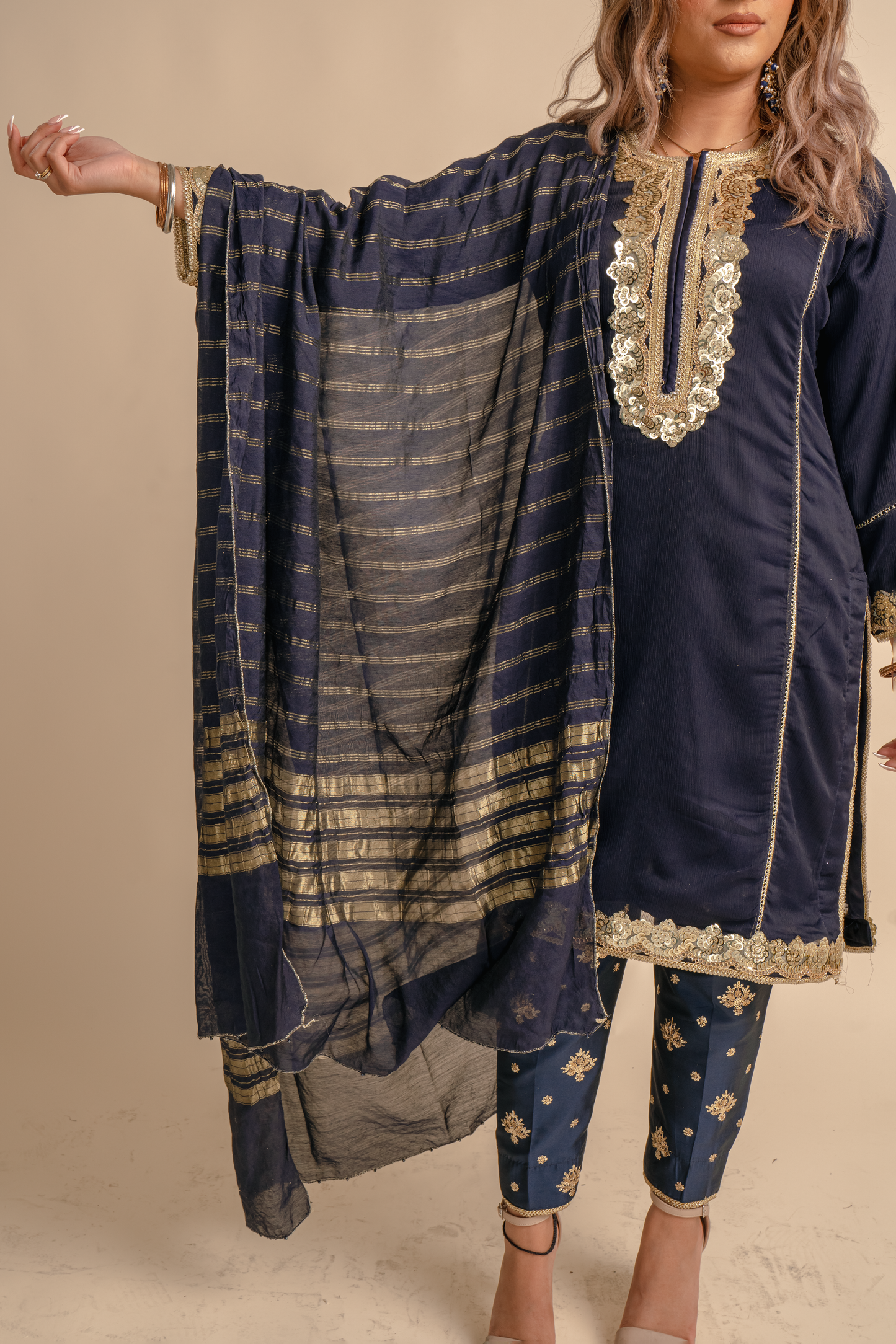 Navy Blue Dupatta