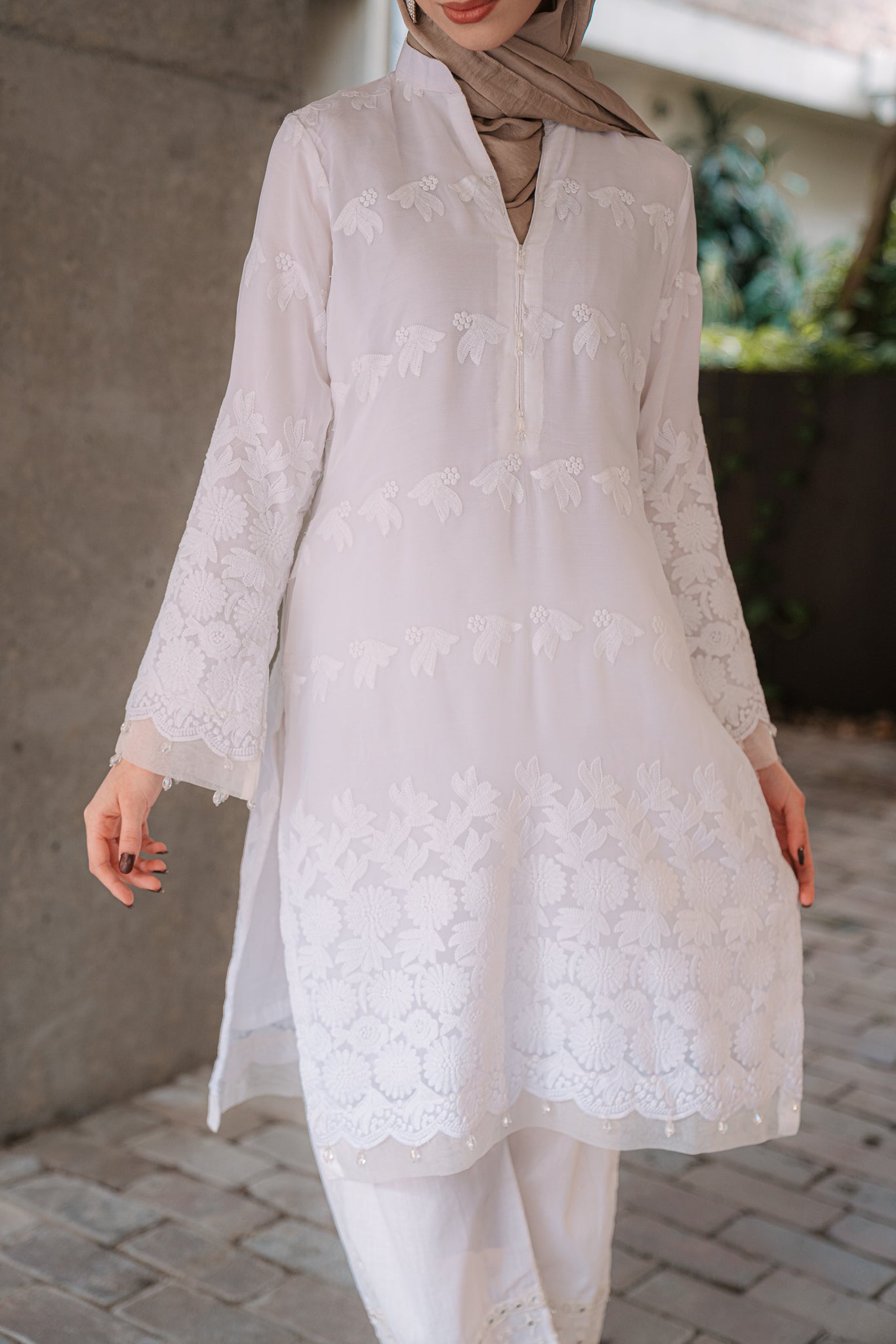 Noor - White Kurti