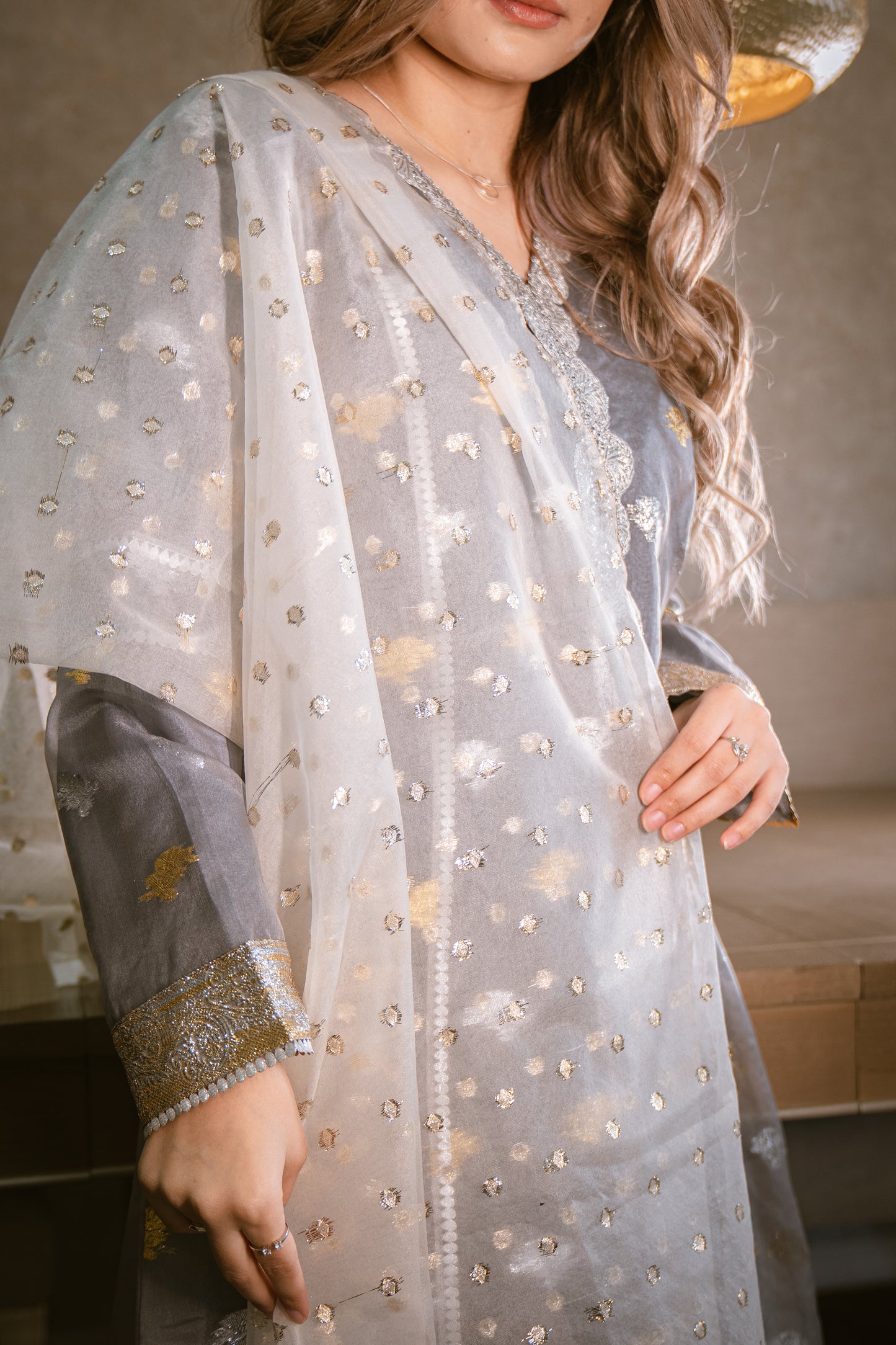 Organza Booti Dupatta